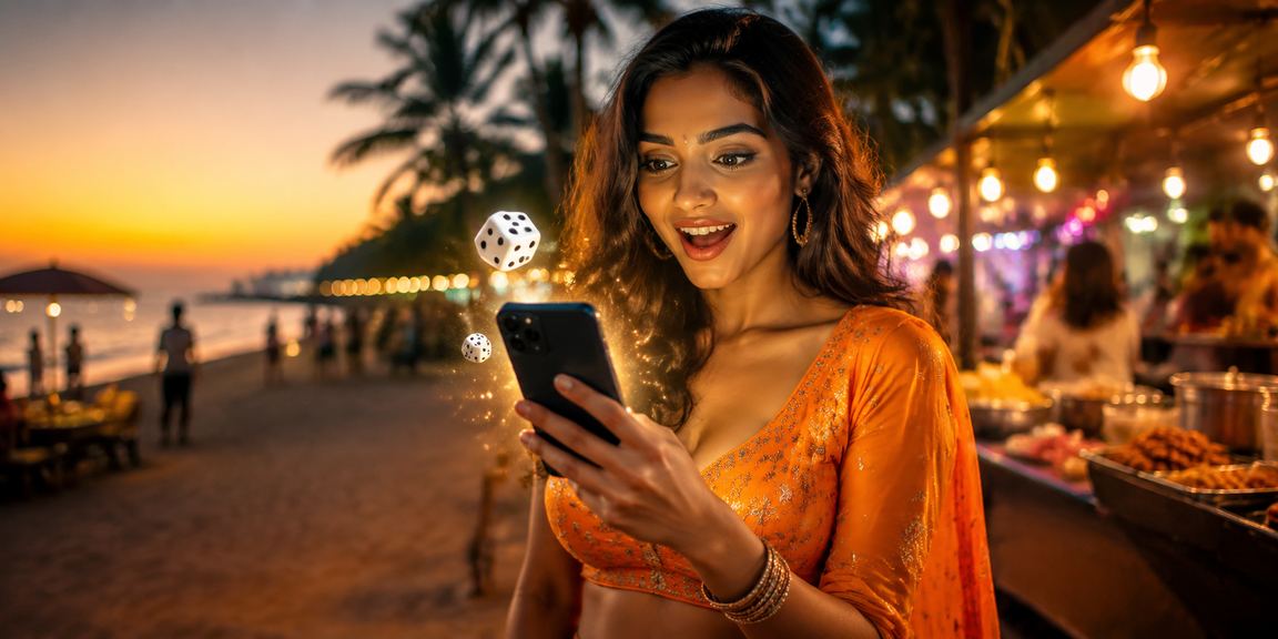 Goa beach dice game at sunset